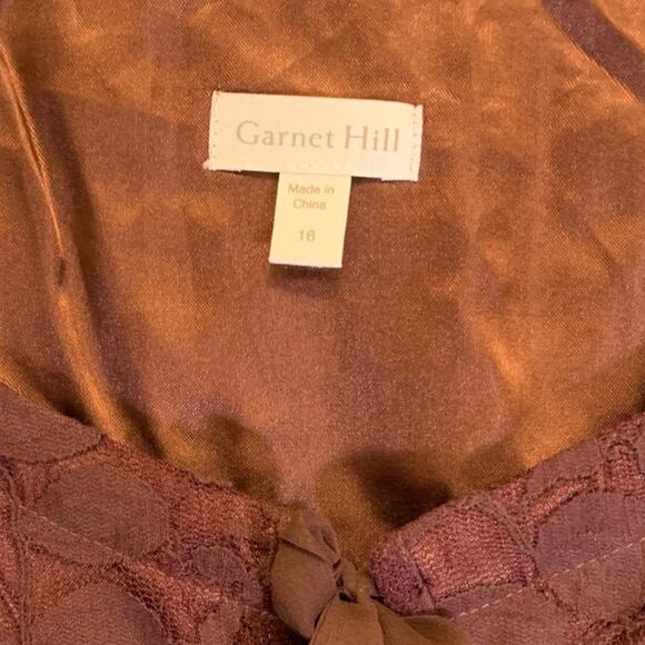Garnet Hill Boheme Easy Lace Dress Mini Deep Mahogany Size 16 - Picture 4 of 7